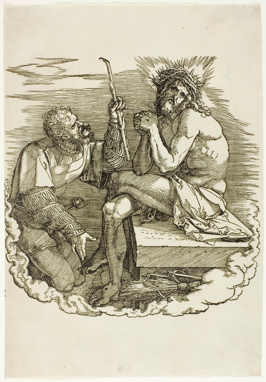 Cristo, Hombre de Dolores, Burlado por un Soldado, frontispicio de La Gran Pasión de Albrecht Dürer