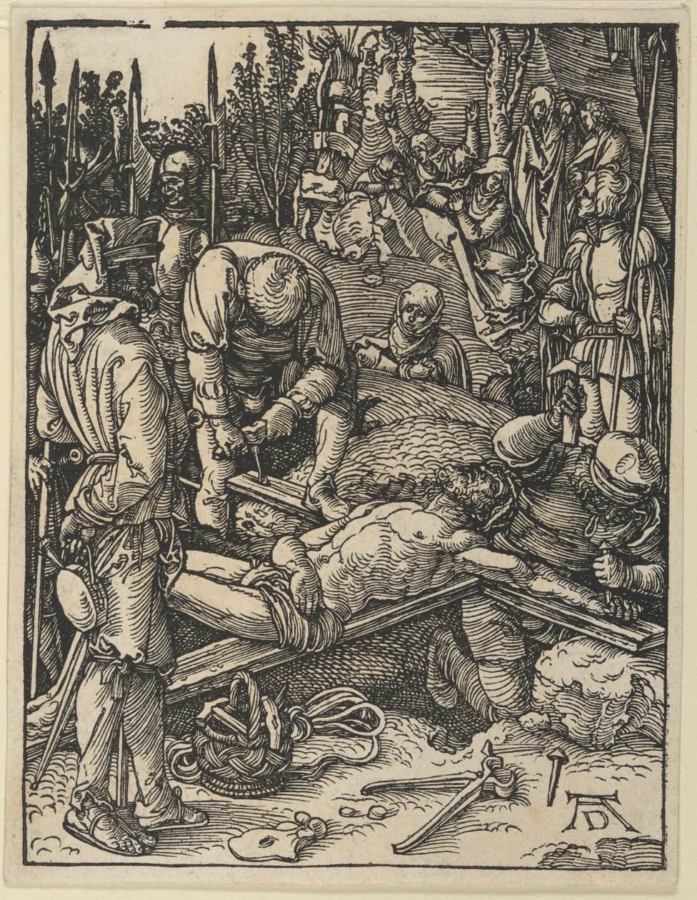 Cristo clavado en la cruz, de La Pequeña Pasión de Albrecht Dürer