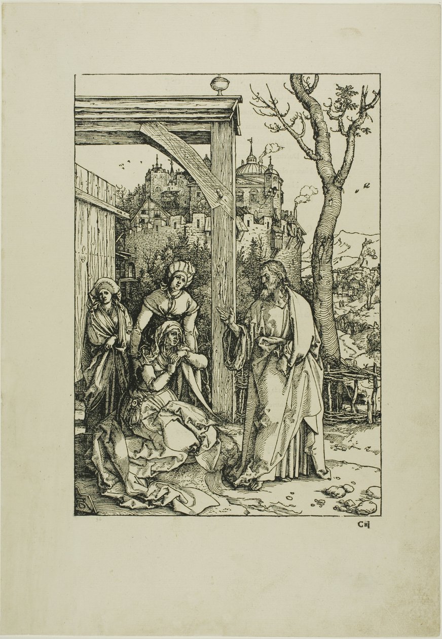 Cristo despidiéndose de su madre, de La vida de la Virgen de Albrecht Dürer