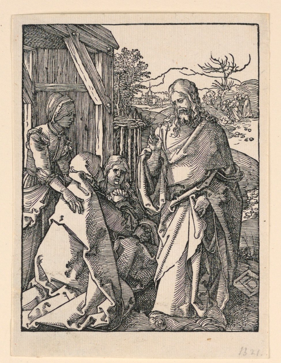 Cristo Despidiéndose de Su Madre, de la Serie La Pequeña Pasión de Albrecht Dürer