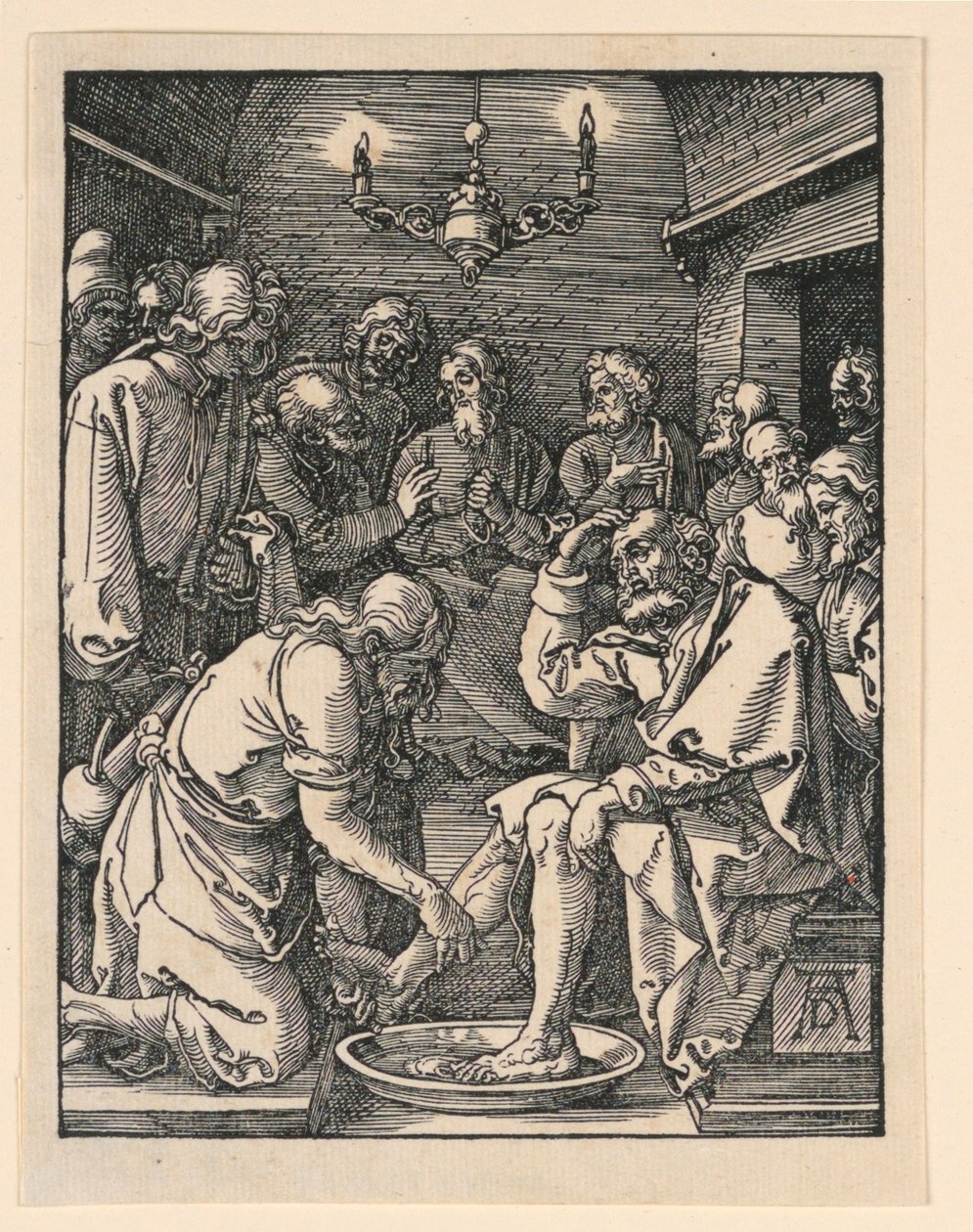 Cristo Lavando los Pies, de la Serie La Pequeña Pasión de Albrecht Dürer