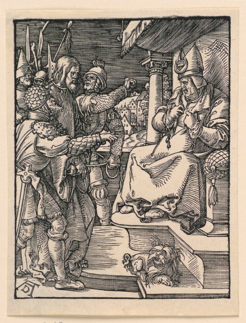 Cristo ante Caifás, de la serie La pequeña pasión de Albrecht Dürer