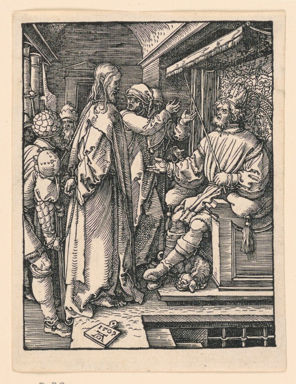 Cristo ante Herodes, de la serie La Pequeña Pasión de Albrecht Dürer