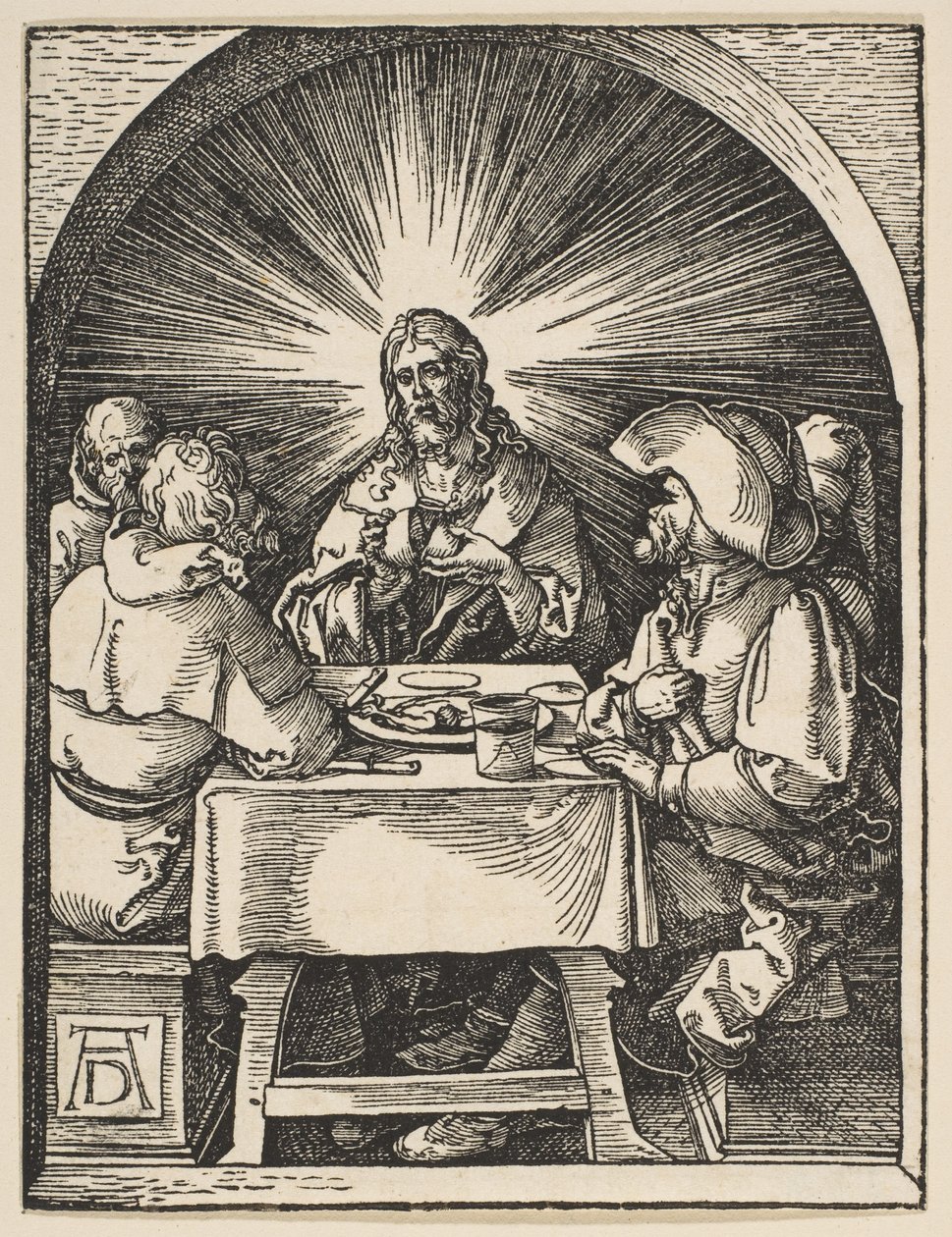 Cristo en Emaús, de «La pequeña Pasión» de Albrecht Dürer