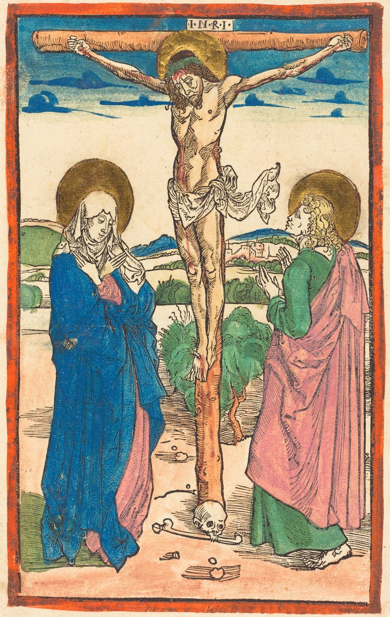 Cristo en la cruz entre la Virgen y san Juan de Albrecht Dürer