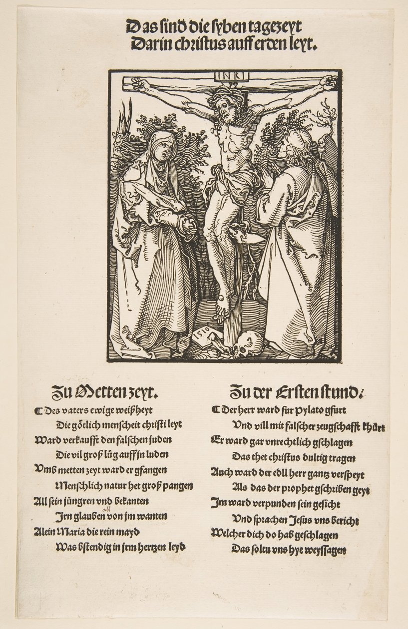 Cristo en la Cruz entre la Virgen y San Juan de Albrecht Dürer