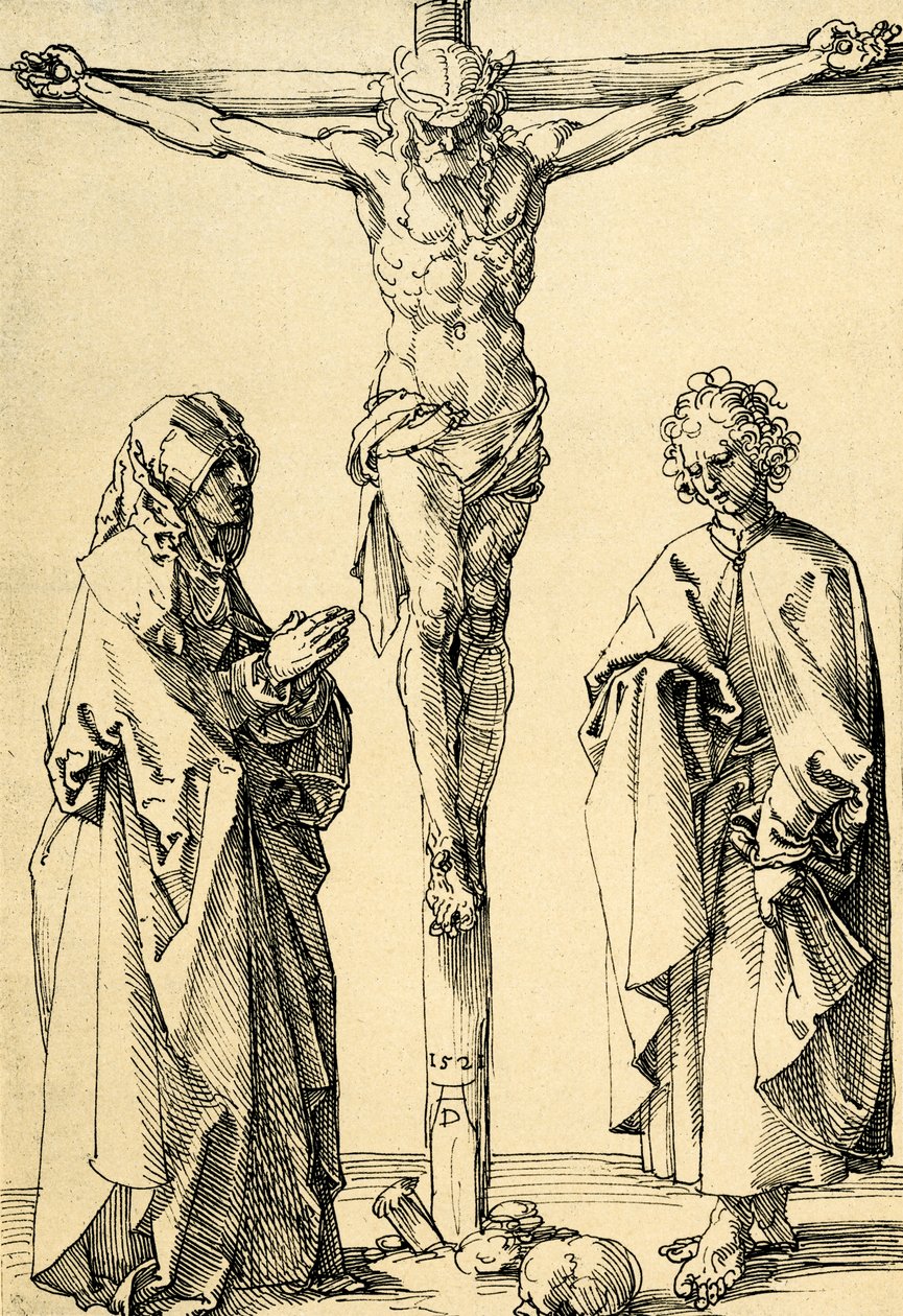 Cristo en la cruz con María y Juan de Albrecht Dürer