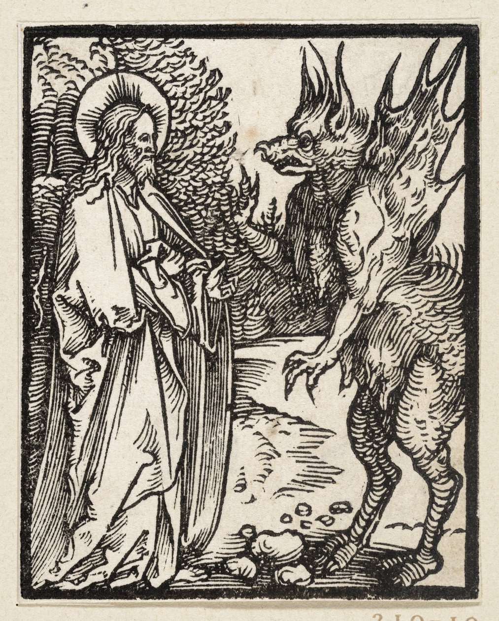 La tentación de Cristo (43 temas religiosos) de Albrecht Dürer