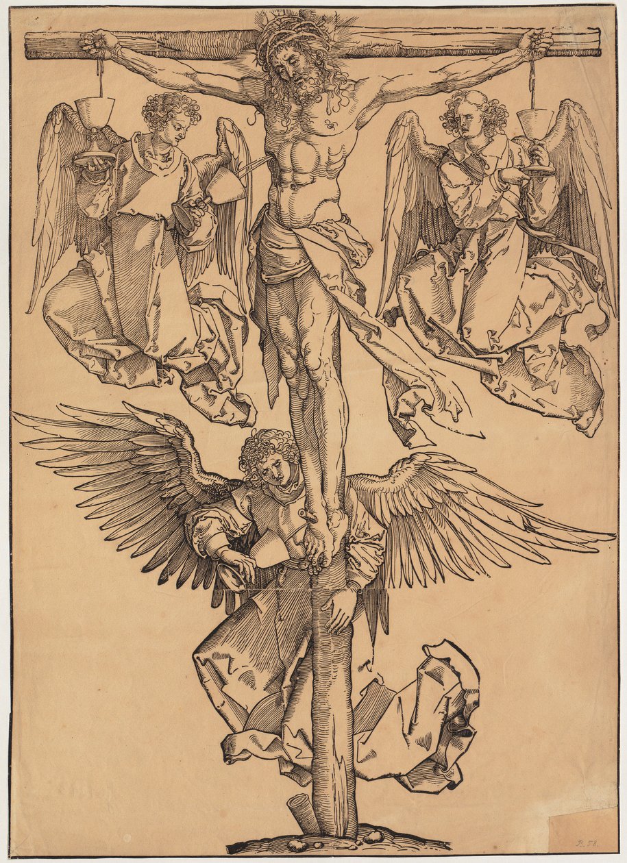 Cristo en la cruz con los tres ángeles de Albrecht Dürer