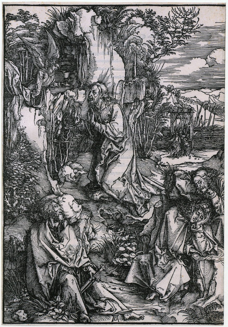 Cristo en el Monte de los Olivos, lámina 3 de la serie «La Gran Pasión» de Albrecht Dürer