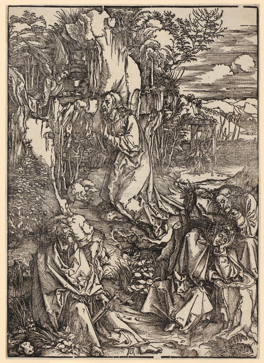 Cristo en el Monte de los Olivos, lámina 3 de la serie «La Gran Pasión» de Albrecht Dürer