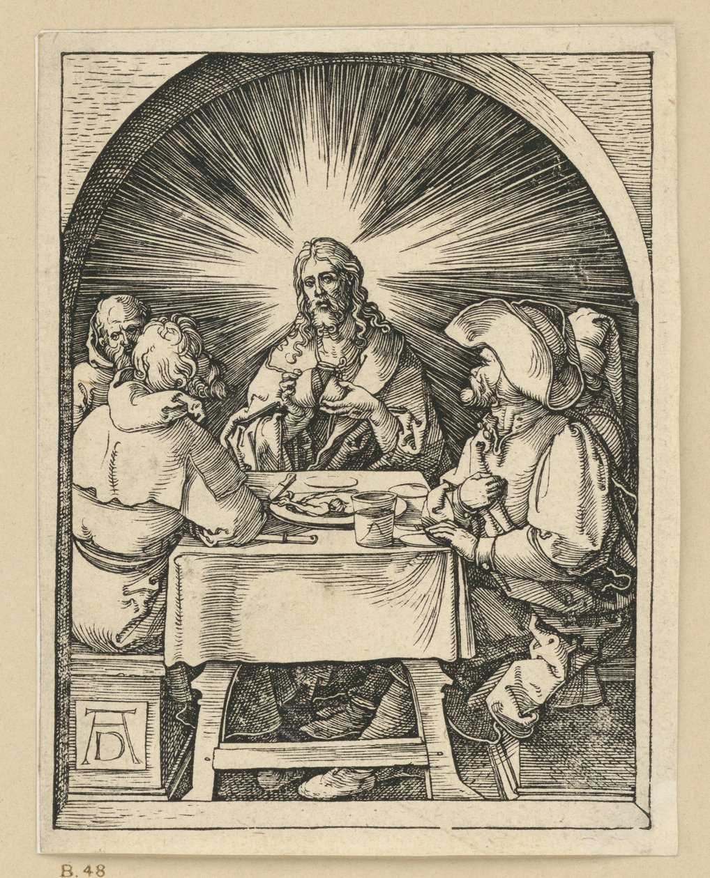 Cristo en Emaús (Pequeña Pasión) de Albrecht Dürer