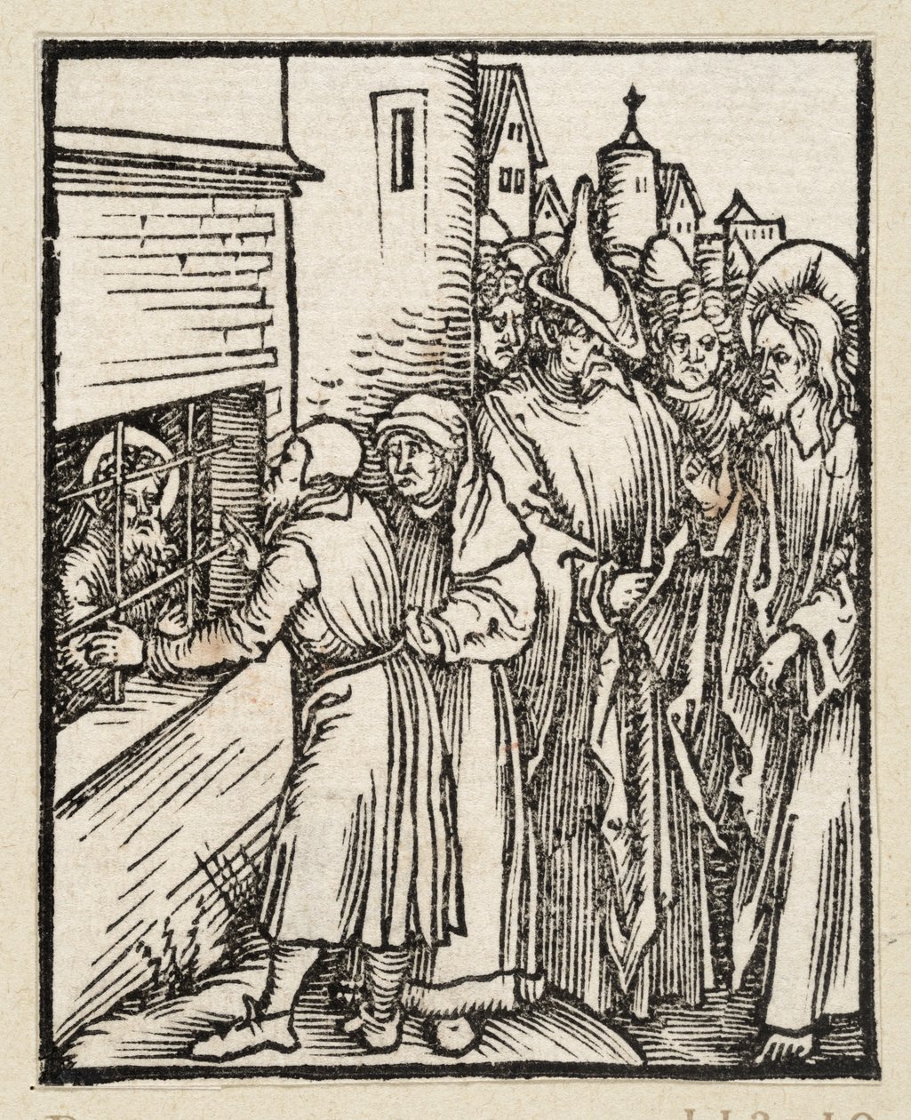 Cristo envía a los discípulos a ver a Juan en la cárcel (43 temas religiosos) de Albrecht Dürer