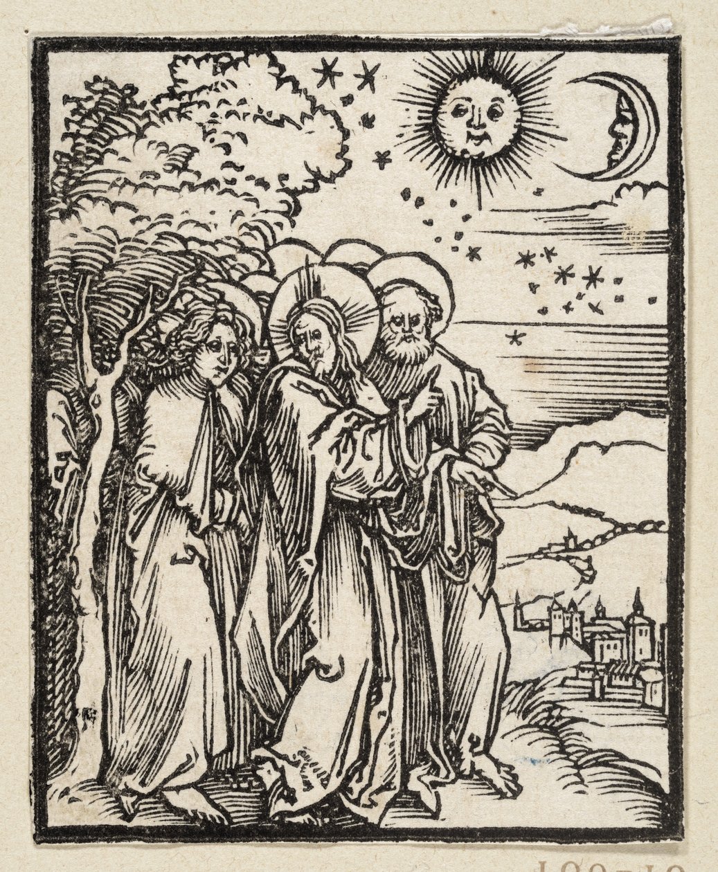 Cristo muestra a sus discípulos los signos del cielo (de: Postilla, 43 xilografías) de Albrecht Dürer