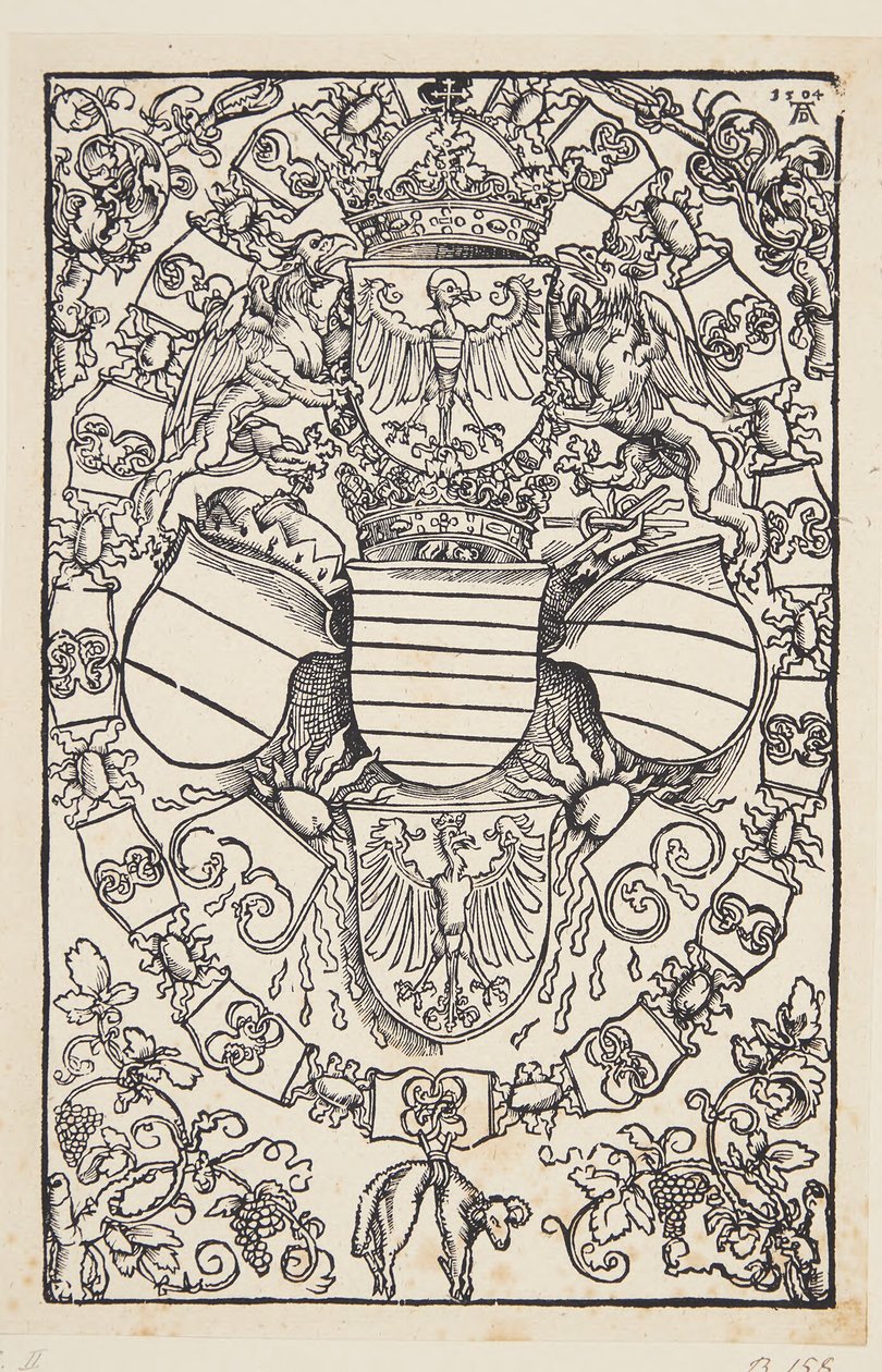 Escudo de Armas de Maximiliano I como Rey de los Romanos de Albrecht Dürer