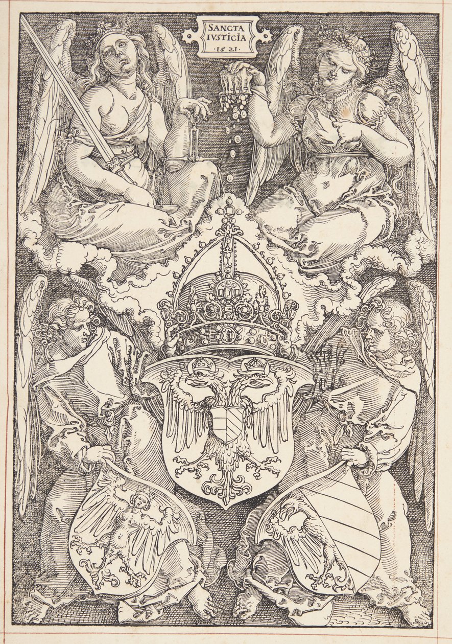 Escudo de armas del Imperio y la ciudad de Núremberg de Albrecht Dürer