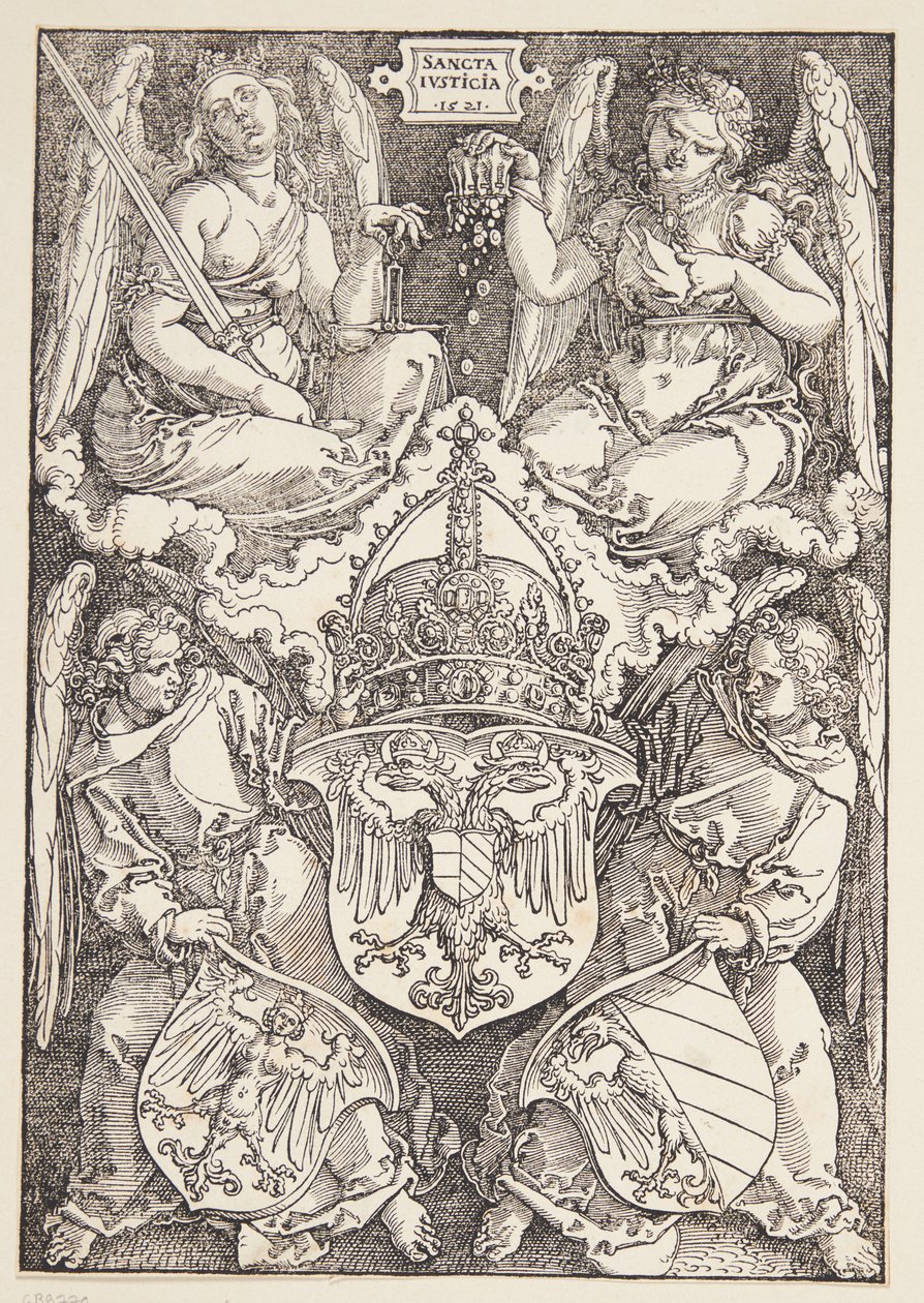 Escudo de armas del Imperio y la ciudad de Núremberg de Albrecht Dürer