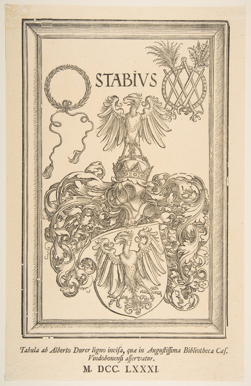 Escudo de armas de Johan Stabius, edición de 1781 de Albrecht Dürer