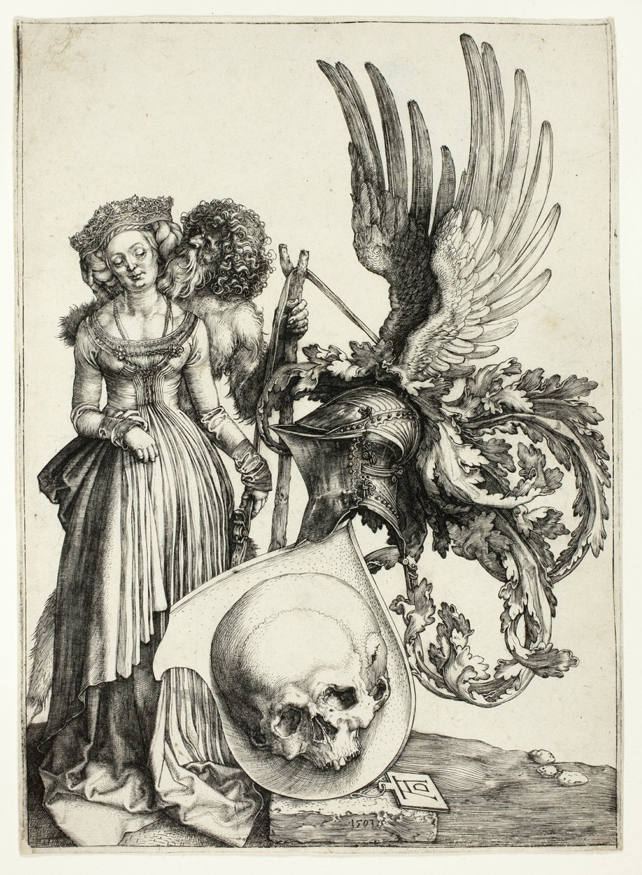 Escudo de armas con una calavera de Albrecht Dürer