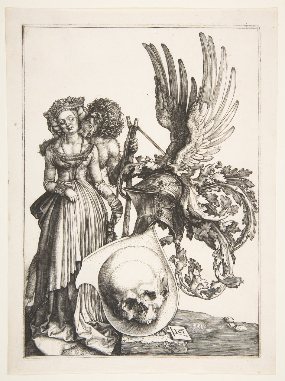 Escudo de armas con una calavera de Albrecht Dürer