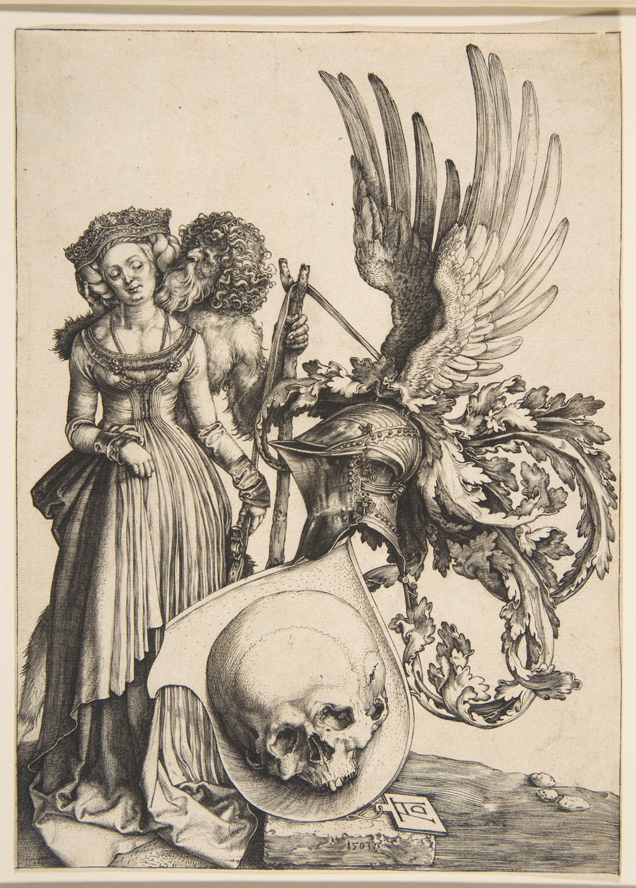 Escudo de armas con una calavera de Albrecht Dürer