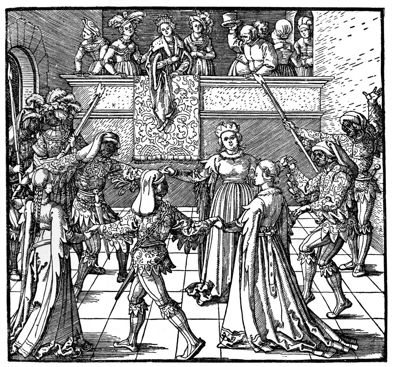 Baile a la luz de las antorchas, Augsburgo, 1516, 1936 de Albrecht Dürer