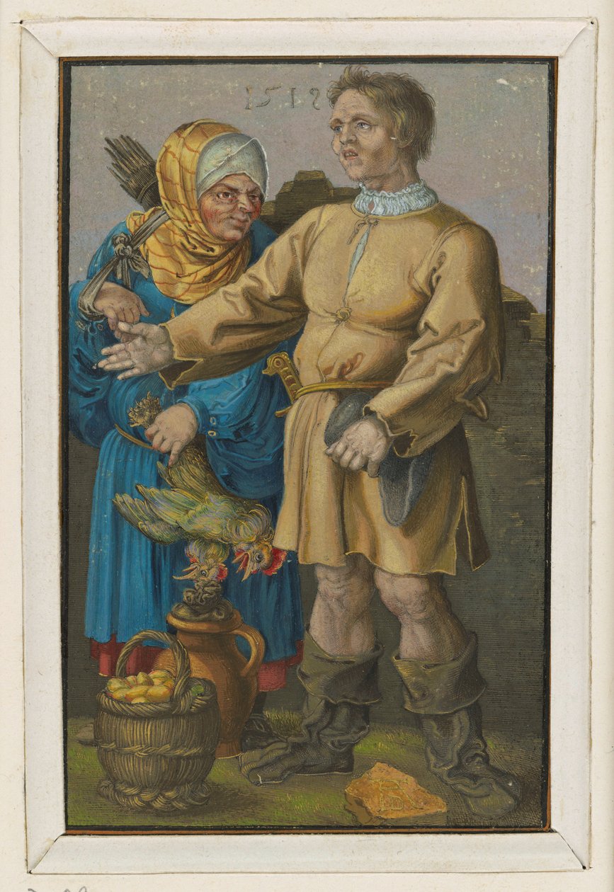 La pareja de agricultores en el mercado de Albrecht Dürer