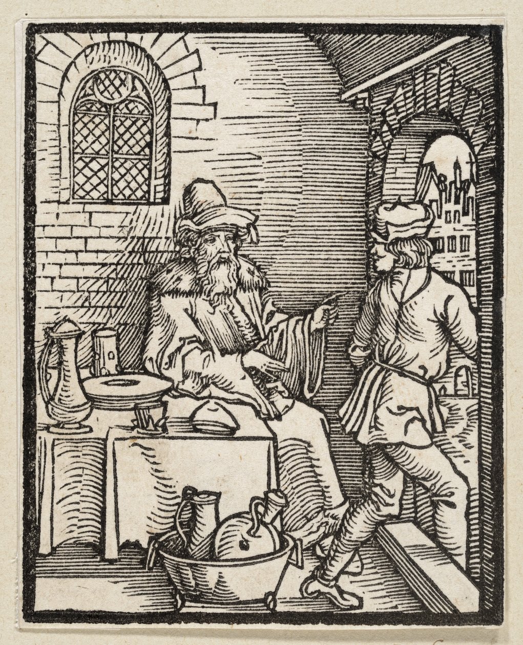 El banquete sin invitados (de: Postilla, 43 xilografías) de Albrecht Dürer
