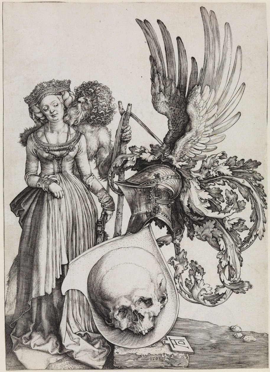 El escudo de armas con la calavera de Albrecht Dürer