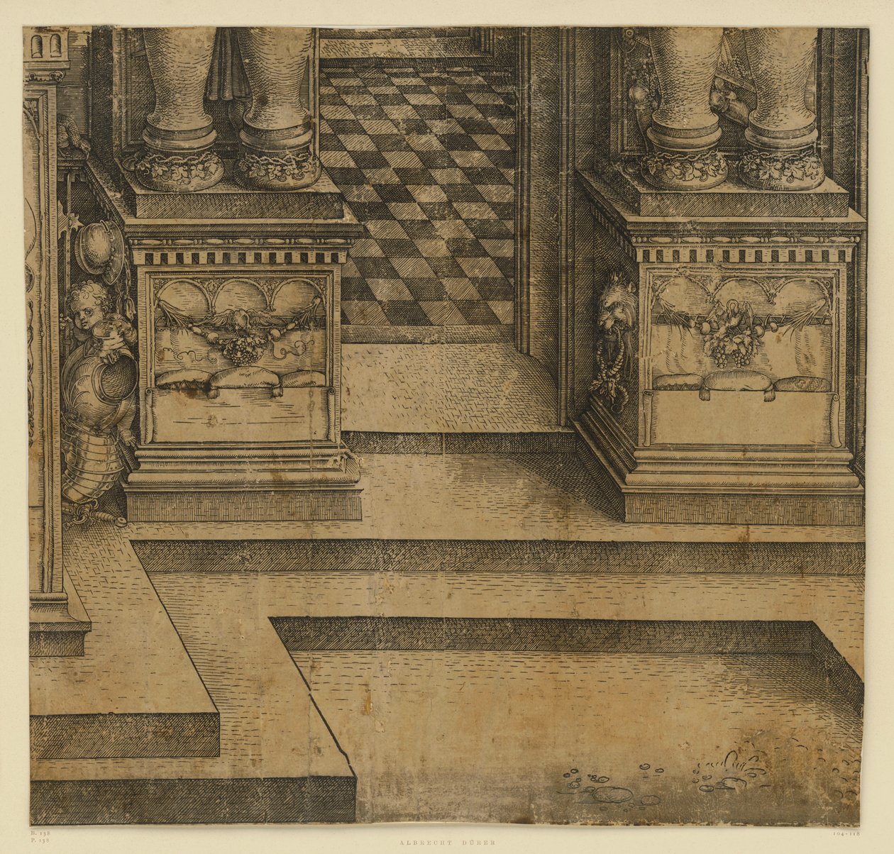 El Arco del Triunfo del emperador Maximiliano I (21): los zócalos del portal derecho de Albrecht Dürer