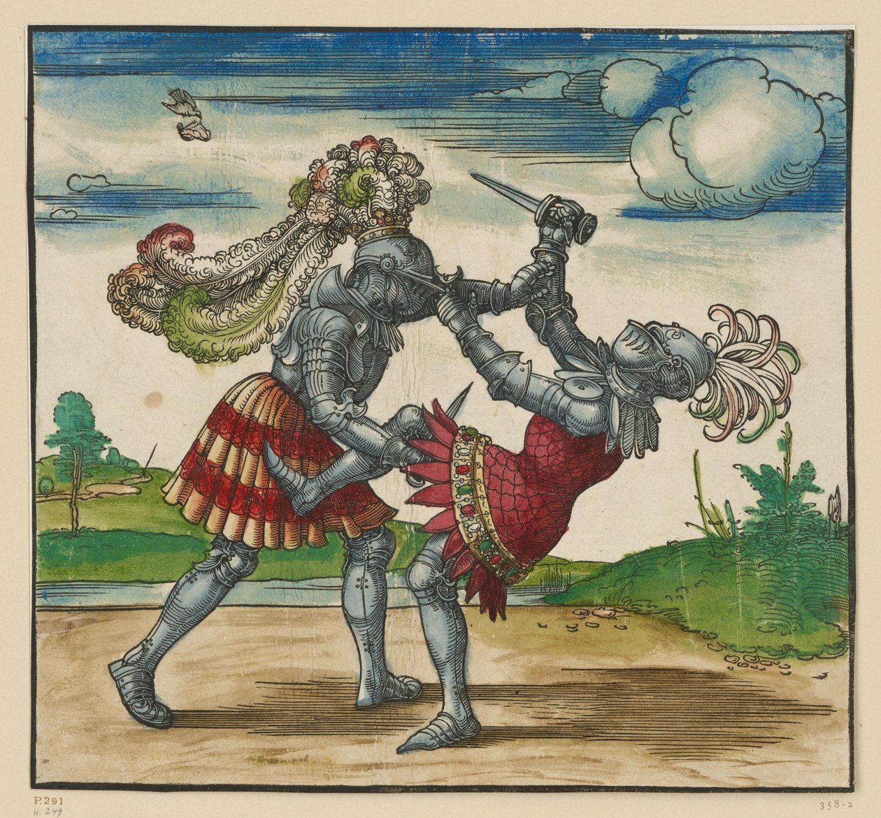 El duelo a pie (xilografías de Freydal) de Albrecht Dürer