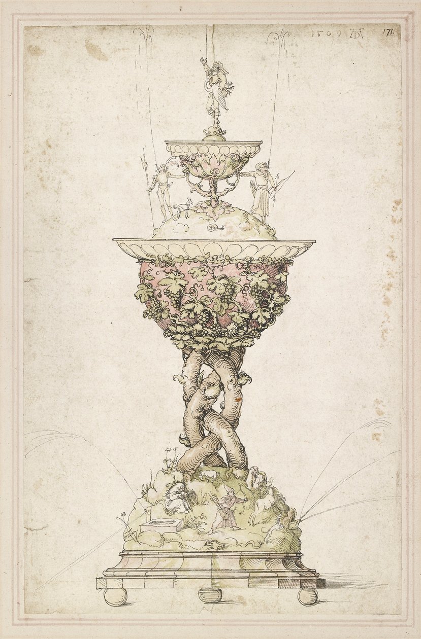 Diseño para una fuente de mesa, 1509 de Albrecht Dürer