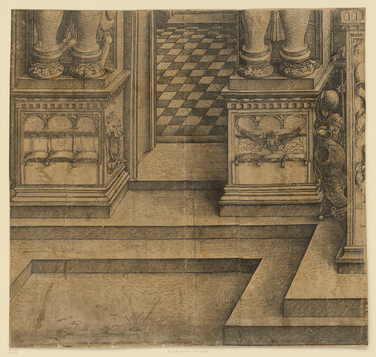 La puerta de honor del emperador Maximiliano I (10): los zócalos del portal izquierdo de Albrecht Dürer
