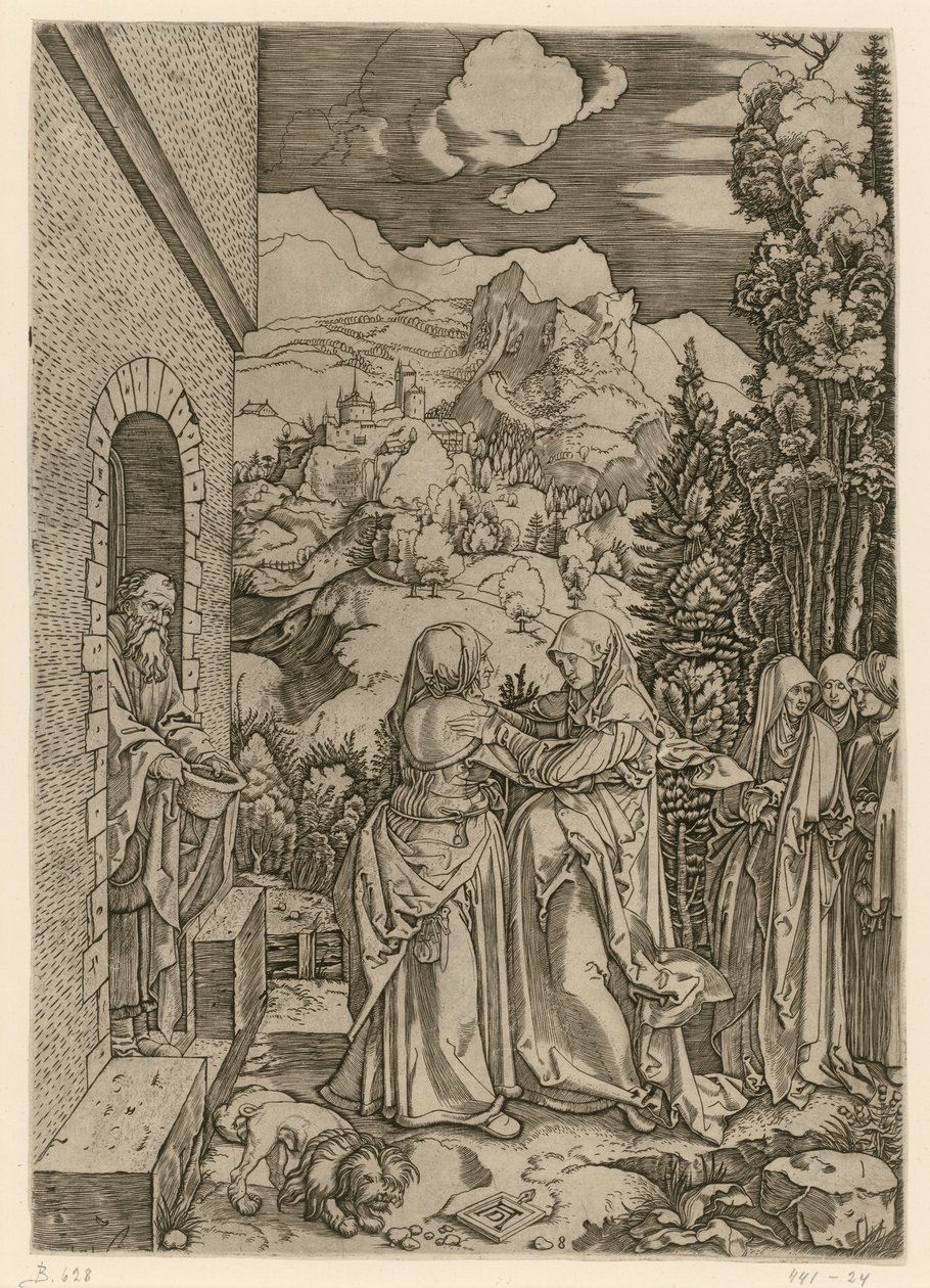 La Visitación (Vida de María) de Albrecht Dürer