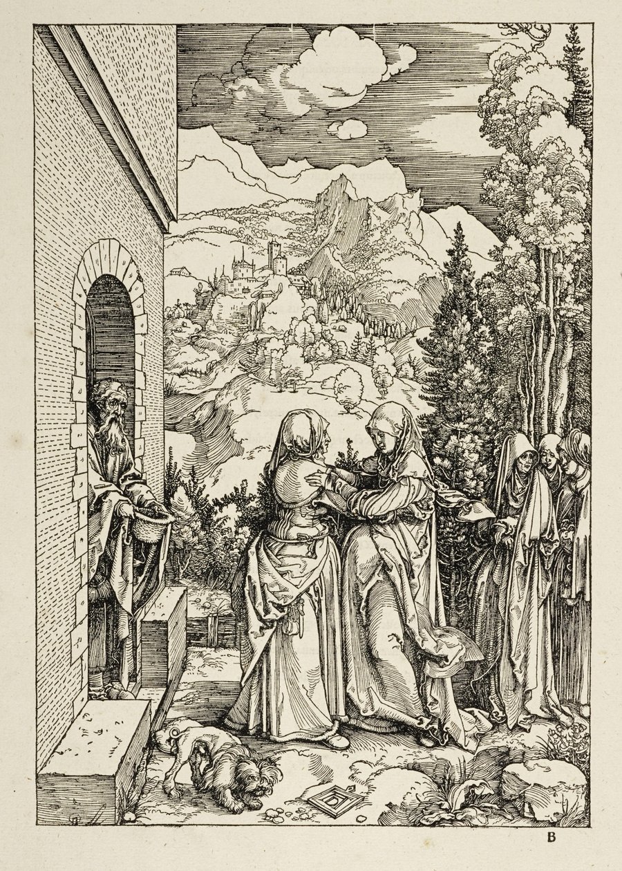 La Visitación (Vida de la Virgen) de Albrecht Dürer