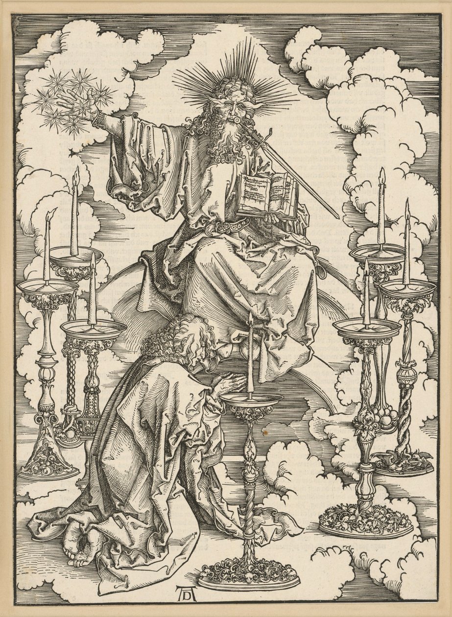 La visión de los siete candelabros (Apocalipsis) de Albrecht Dürer
