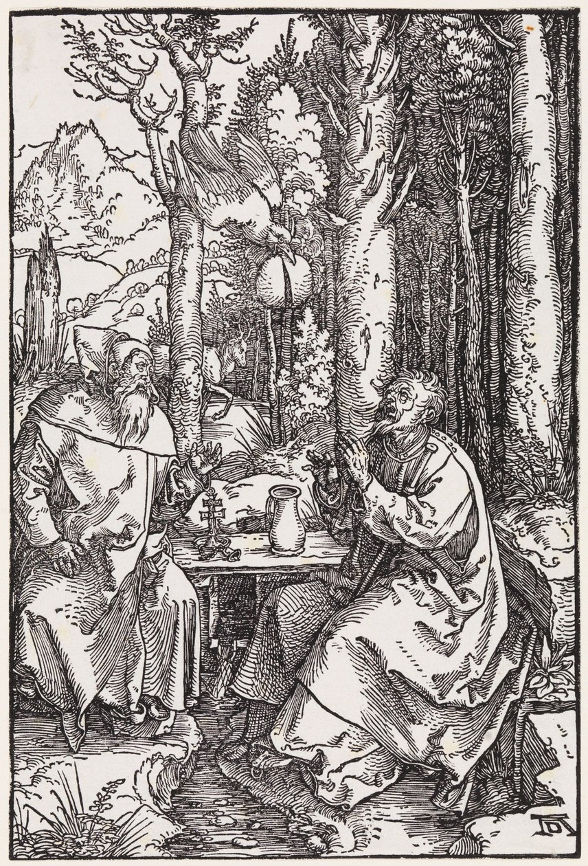 Los santos ermitaños Antonio y Pablo de Albrecht Dürer