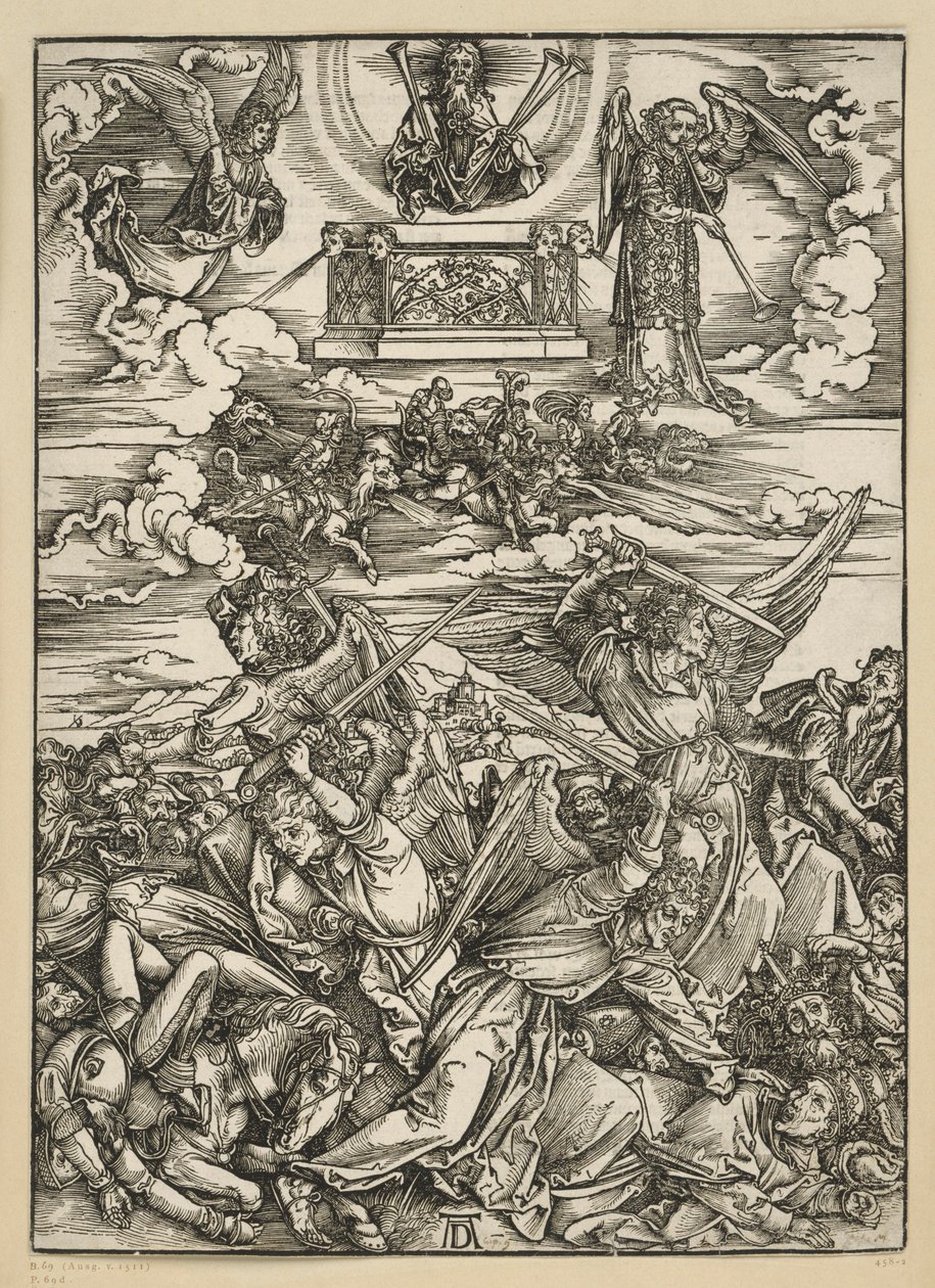 Los cuatro ángeles de la venganza (Apocalipsis) de Albrecht Dürer