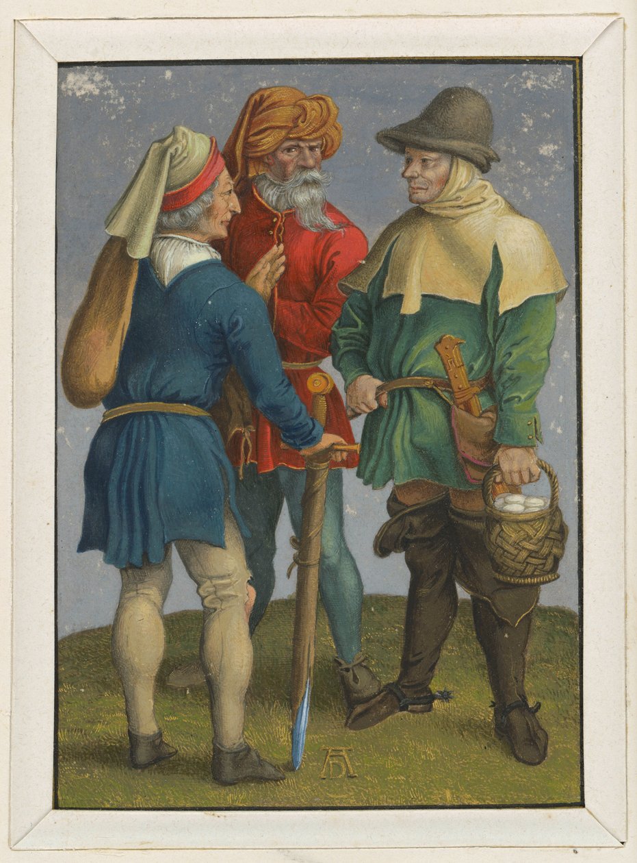 Tres campesinos conversando de Albrecht Dürer
