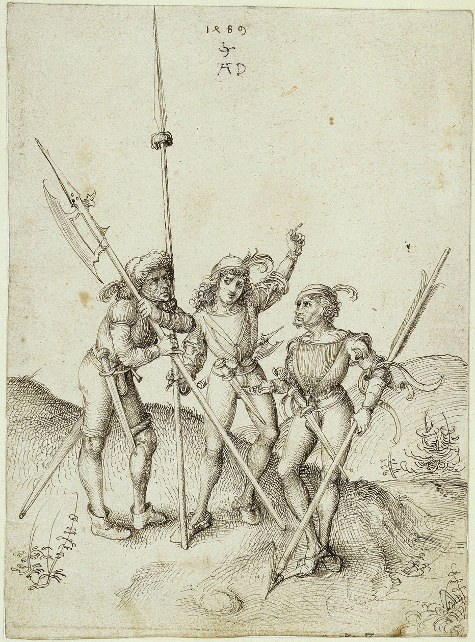 Tres lansquenetes de Albrecht Dürer