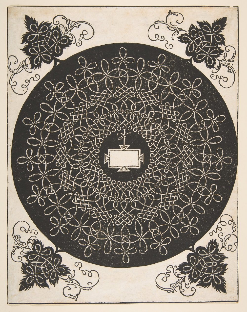 Patrón de bordado con un panel oblongo en su centro, antes de 1521 de Albrecht Dürer