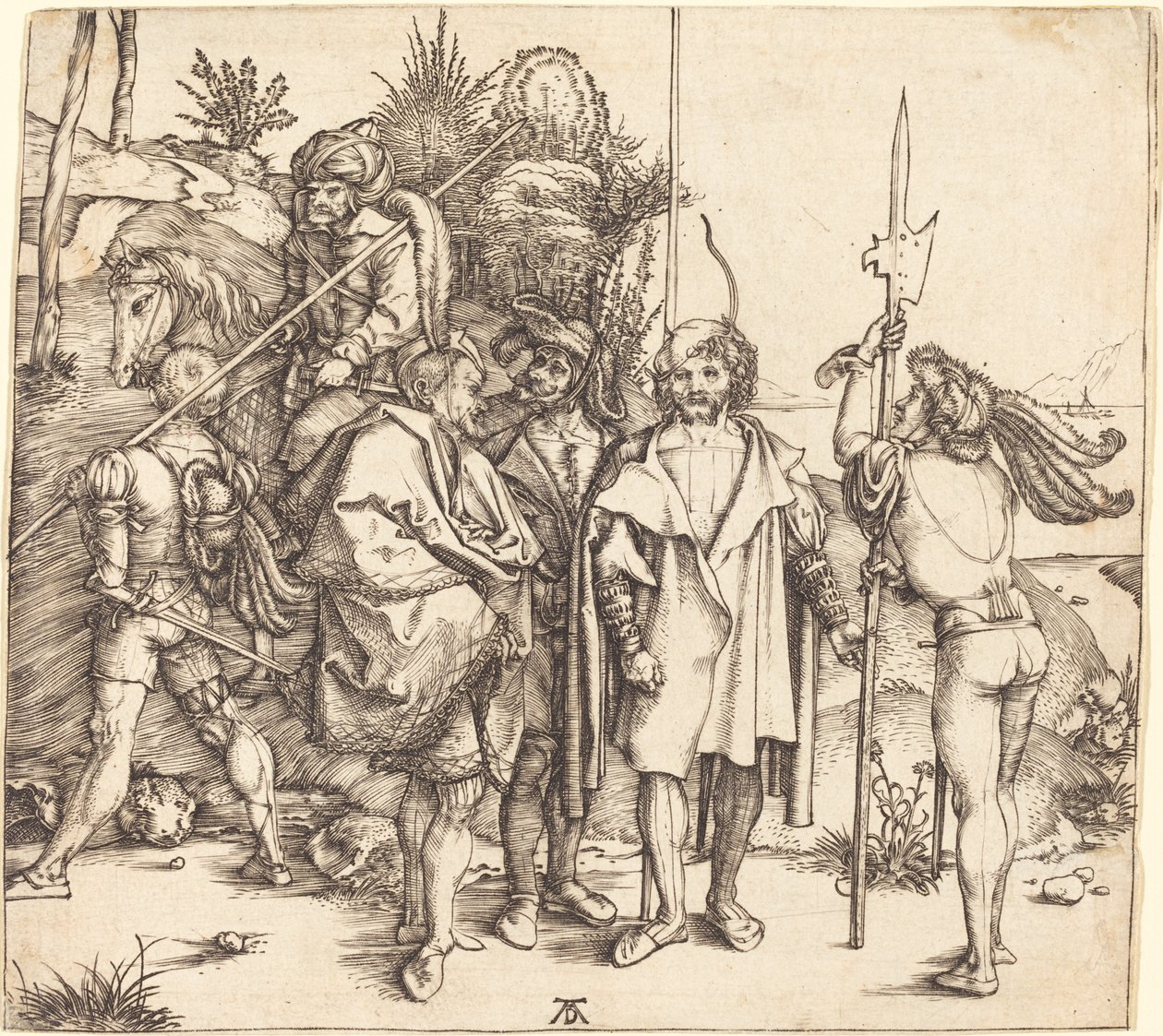 Cinco soldados y un turco a caballo de Albrecht Dürer