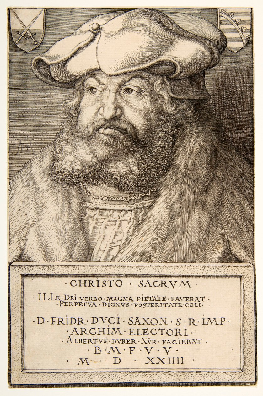 Federico el Sabio, Elector de Sajonia, pub. 1524 de Albrecht Dürer