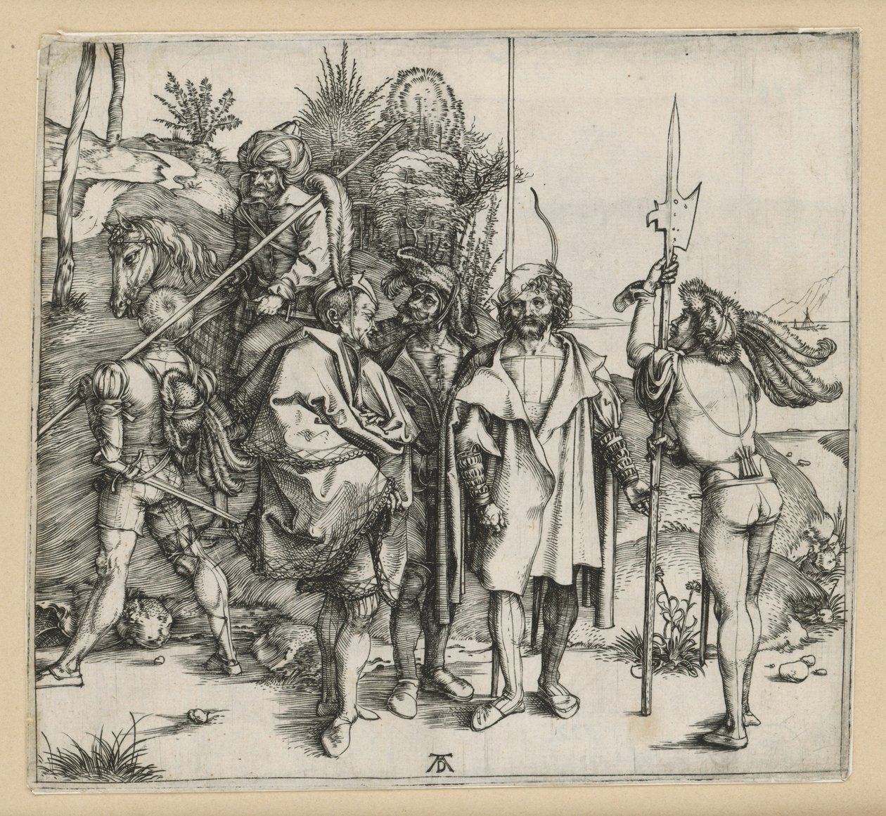Cinco soldados y un turco a caballo de Albrecht Dürer