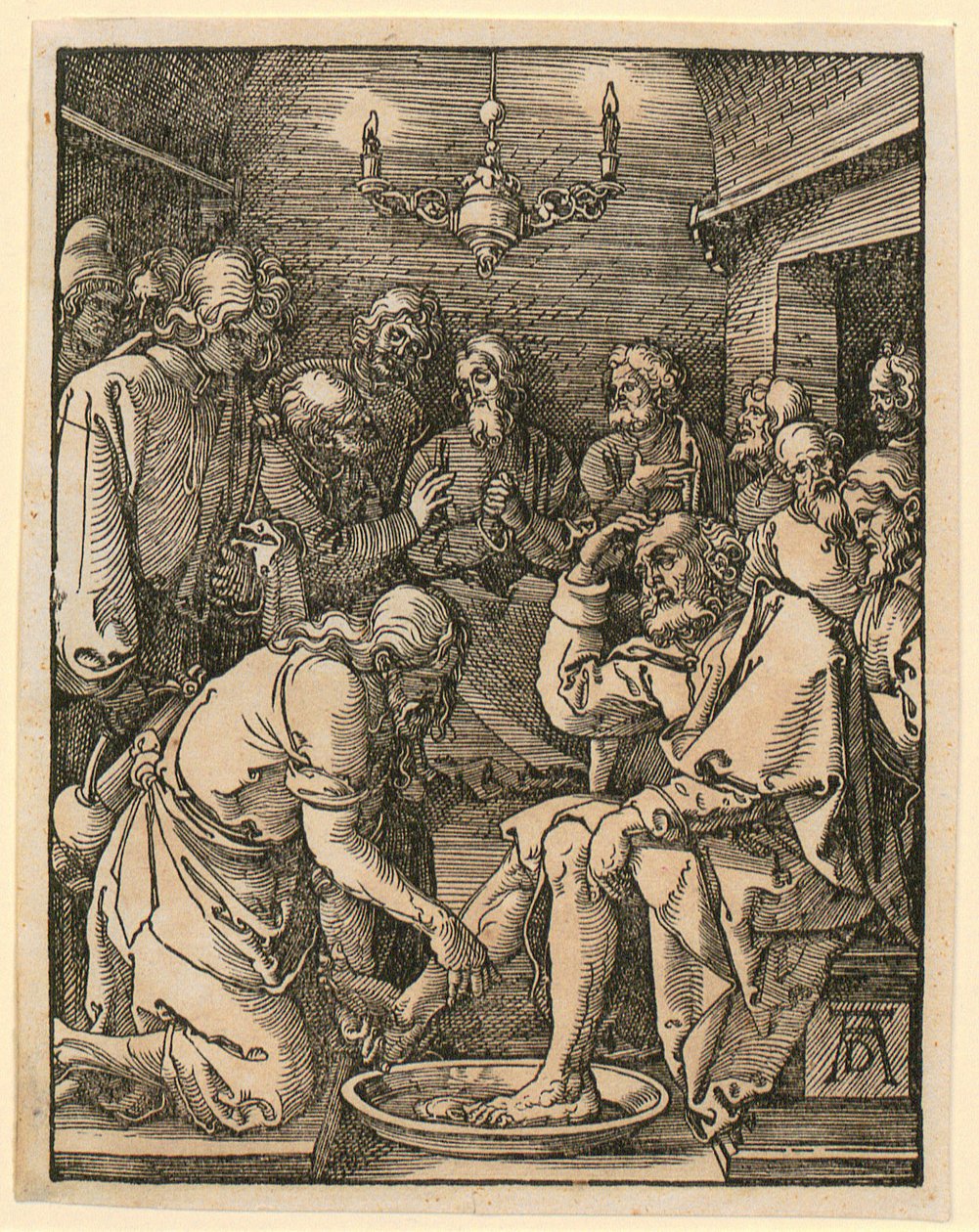 Lavatorio de los pies, lámina 10 de la serie «Pequeña Pasión en xilografía» de Albrecht Dürer