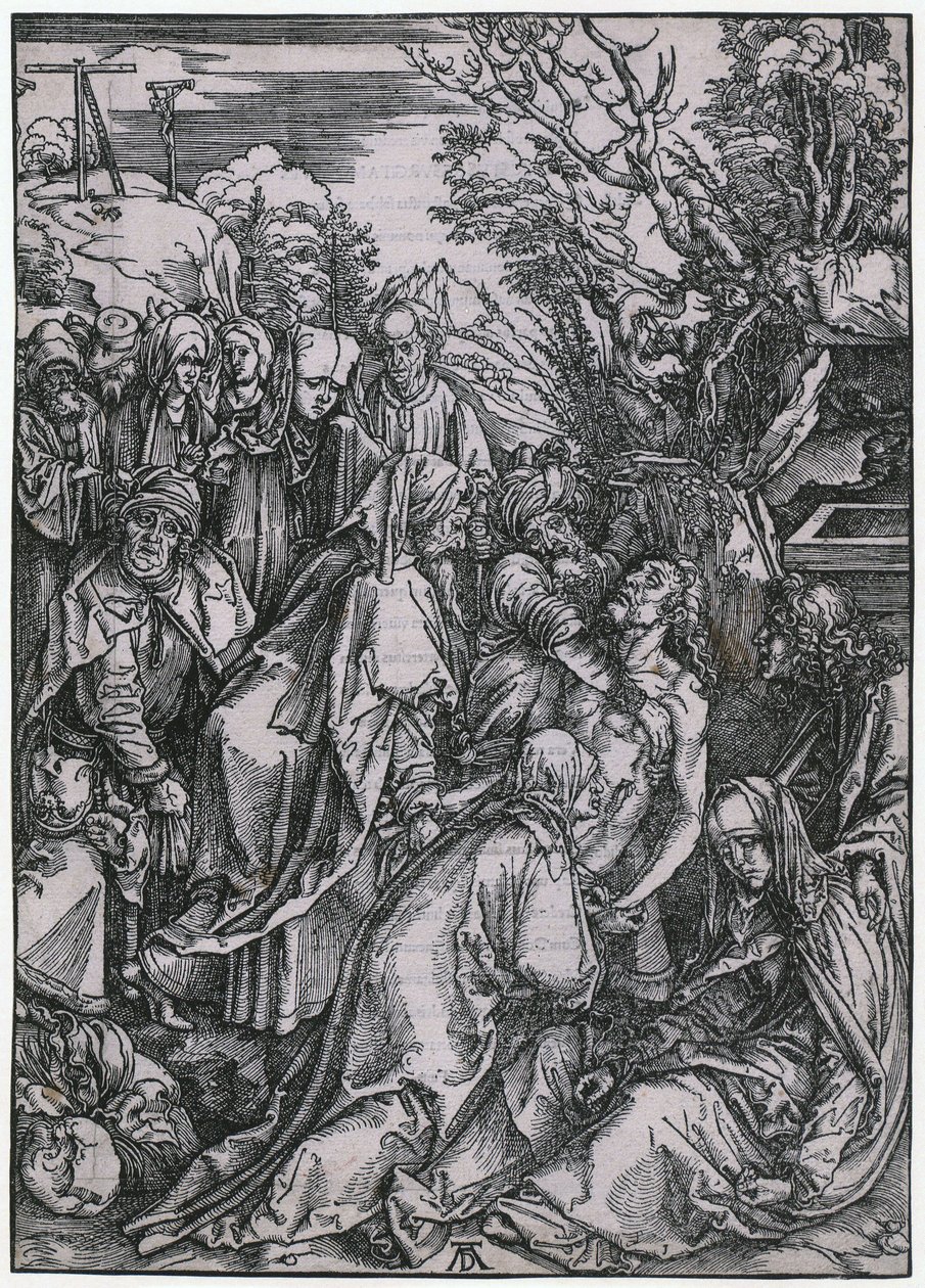 Entierro de Cristo, lámina 10 de la serie «La Gran Pasión» de Albrecht Dürer