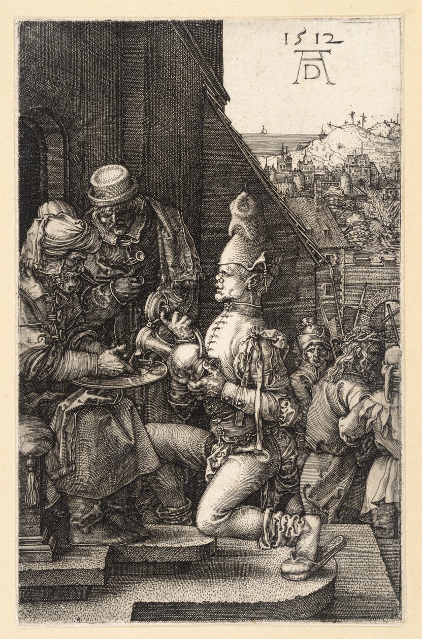 Pilato lavándose las manos (Pasión grabada) de Albrecht Dürer