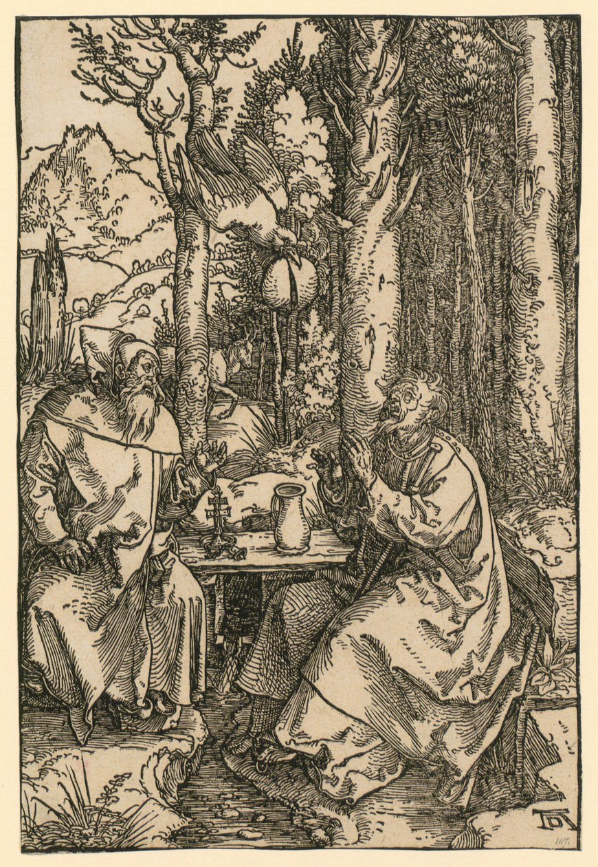 Los santos ermitaños Antonio y Pablo de Albrecht Dürer