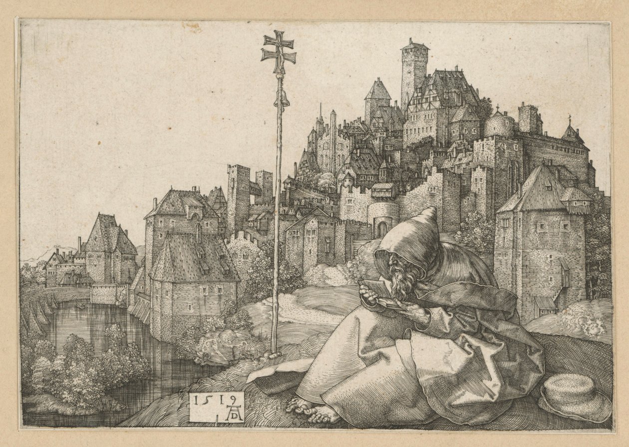 San Antonio leyendo de Albrecht Dürer
