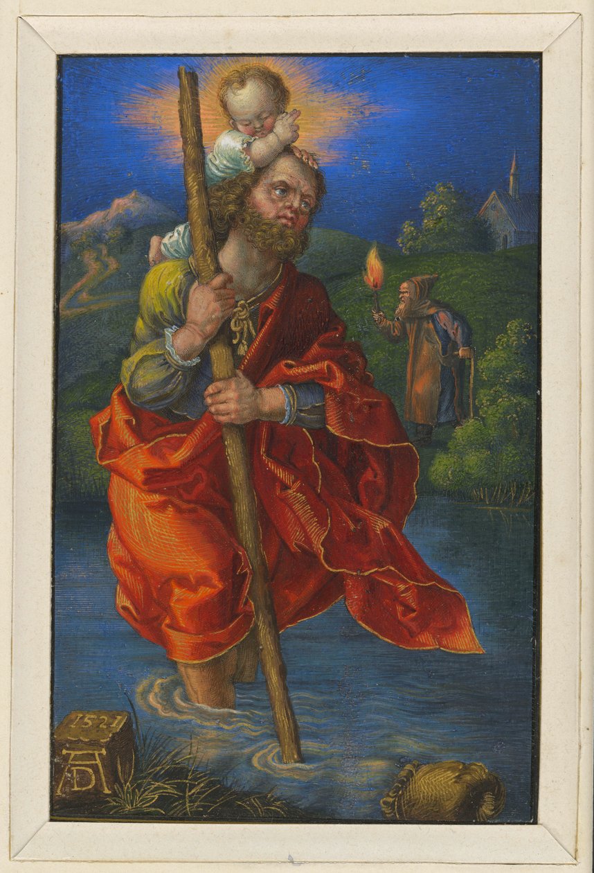 San Cristóbal mirando hacia la derecha de Albrecht Dürer